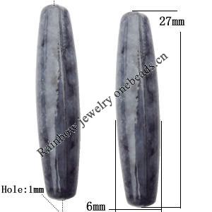 Imitate Gemstone Acrylic Beads, Tube 6x27mm Hole:1mm, Sold by Bag