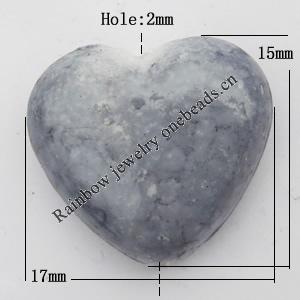 Imitate Gemstone Acrylic Beads, Heart 15x17mm Hole:2mm, Sold by Bag