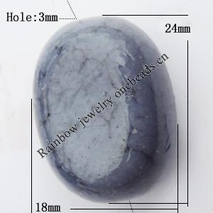 Imitate Gemstone Acrylic Beads, Flat Oval 18x24mm Hole:3mm, Sold by Bag