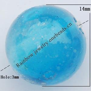 Imitate Gemstone Acrylic Beads, Round 14mm Hole:3mm, Sold by Bag