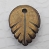   Antique Copper Acrylic Pendant Leaf 15x20mm Hole:2mm, Sold by Bag