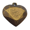   Antique Copper Acrylic Pendant Heart 26mm Hole:3mm, Sold by Bag