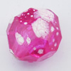 Imitate Gemstone Acrylic Beads, Faceted Round 12mm Hole:2mm, Sold by Bag
