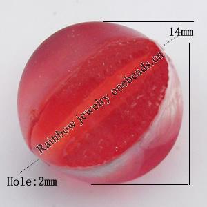 Imitate Gemstone Acrylic Beads, Edge Round 14mm Hole:2mm, Sold by Bag