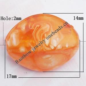Imitate Gemstone Acrylic Beads, Edge Oval 14x17mm Hole:2mm, Sold by Bag
