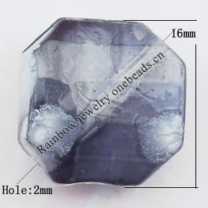 Imitate Gemstone Acrylic Beads, polygon 16x16mm Hole:2mm, Sold by Bag