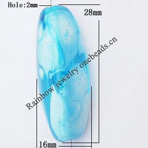 Imitate Gemstone Acrylic Beads, Tube 16x28mm Hole:2mm, Sold by Bag