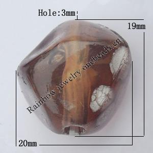 Imitate Gemstone Acrylic Beads, Nugget 19x20mm Hole:3mm, Sold by Bag