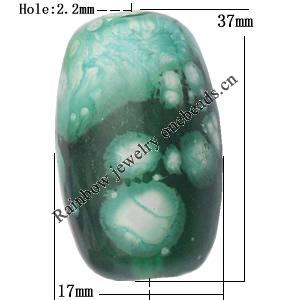 Imitate Gemstone Acrylic Beads, Drum 37x17mm Hole:2.2mm, Sold by Bag