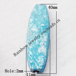 Imitate Gemstone Acrylic Beads, Flat Tube 40x11mm Hole:2mm, Sold by Bag