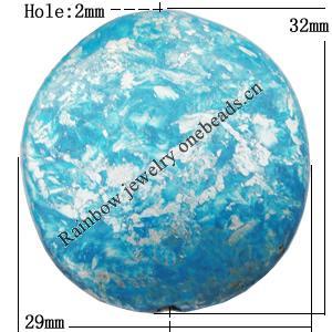 Imitate Gemstone Acrylic Beads, Flat Oval 32x39mm Hole:2mm, Sold by Bag