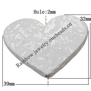 Imitate Gemstone Acrylic Beads, Heart 32x39mm Hole:2mm, Sold by Bag