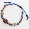 7.1 Inch Hemp rope with Wood Beads & Ceramic beads Bracelet Sold by Group