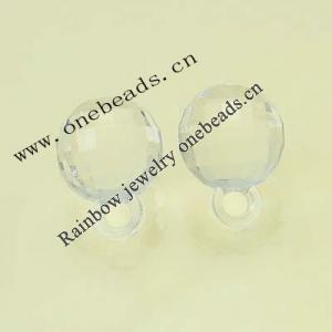 Transparent Acrylic Beads Faceted Round 12x16mm Sold by Bag
