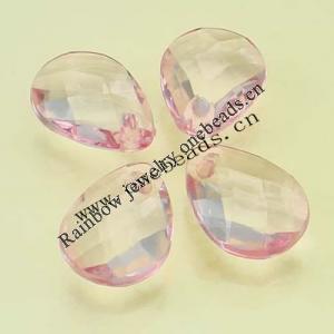Transparent Acrylic Beads Faceted Teardrop 13x17mm Sold by Bag