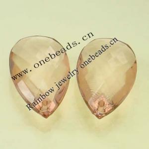 Transparent Acrylic Beads Faceted Flat Teardrop 22x38mm Sold by Bag