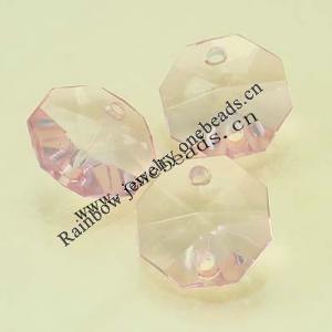 Transparent Acrylic Beads Faceted Hexagonal 14mm Sold by Bag