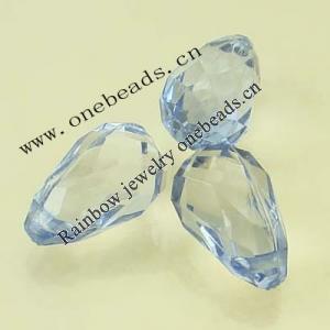 Transparent Acrylic Beads Faceted Teardrop 11x18mm Sold by Bag