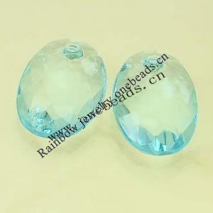 Transparent Acrylic Beads Faceted Flat Oval 17x25mm Sold by Bag