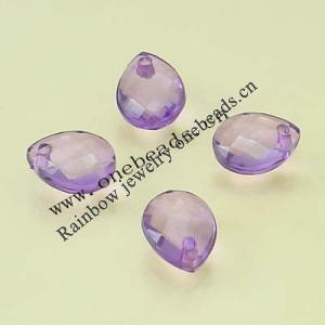 Transparent Acrylic Beads Faceted Flat Teardrop 8x10mm Sold by Bag