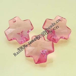 Transparent Acrylic Beads Faceted Cross 20mm Sold by Bag