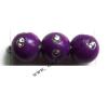 Fantastic Acrylic Beads, with rhinestone, Round, 6mm, Hole:Approx 1mm, Sold by Bag