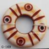 Imitate Wood  Acrylic Beads  Donut  24mm in diameter  10mm in inner diameter  Hole:1mm  Sold by bag