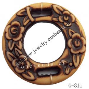 Imitate Wood  Acrylic Beads  Donut  44mm in diameter  21mm in inner diameter  Sold by bag