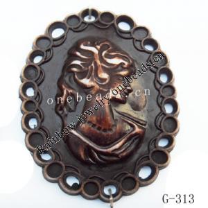 Imitate Wood  Acrylic Beads  46x58x7mm  Hole:3mm  Sold by bag