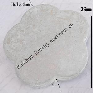 Imitate Gemstone Acrylic Beads, Flat Flower 39x8mm Hole:2mm, Sold by Bag