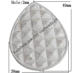 Imitate Gemstone Acrylic Beads, Teardrop 49x38mm Hole:2mm, Sold by Bag