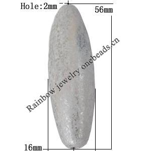 Imitate Gemstone Acrylic Beads, Oval 56x16mm Hole:2mm, Sold by Bag