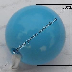  Solid Acrylic Beads, Round 10mm Hole:2mm, Sold by Bag