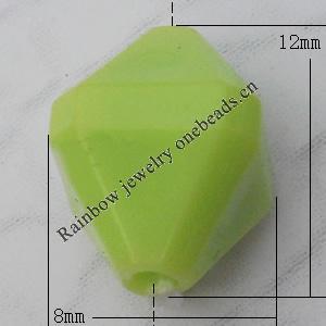  Solid Acrylic Beads, Bicone 8x12mm Hole:2mm, Sold by Bag