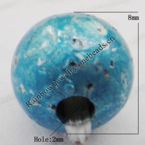 Imitate Gemstone Acrylic Beads, Round 8mm Hole:2mm, Sold by Bag
