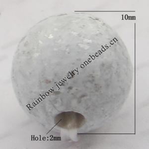 Imitate Gemstone Acrylic Beads, Round 10mm Hole:2mm, Sold by Bag