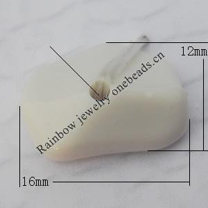  Solid Acrylic Beads, Nugget 12x16x6mm Hole:1.5mm, Sold by Bag