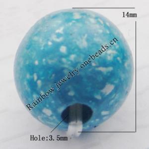 Imitate Gemstone Acrylic Beads, Round 14mm Hole:3.5mm, Sold by Bag
