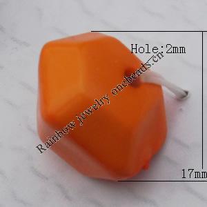  Solid Acrylic Beads, Nugget 17x14mm Hole:2mm, Sold by Bag
