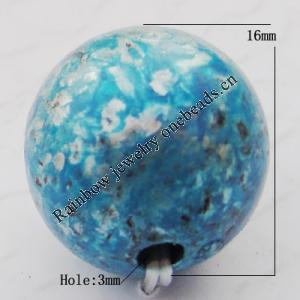 Imitate Gemstone Acrylic Beads, Round 16mm Hole:3mm, Sold by Bag