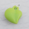  Solid Acrylic Beads, Heart Flat Round 3mm Hole:2mm, Sold by Bag