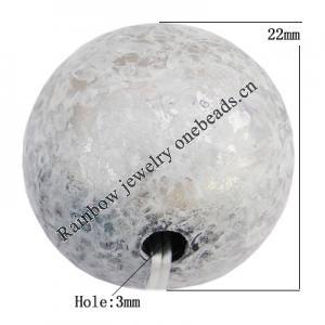 Imitate Gemstone Acrylic Beads, Round 22mm Hole:3mm, Sold by Bag