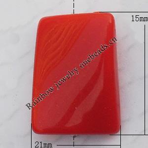  Solid Acrylic Beads, Twist Rectangle 21x15mm Hole:2mm, Sold by Bag