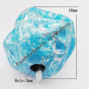 Imitate Gemstone Acrylic Beads, Nugget 18mm Hole:3mm, Sold by Bag