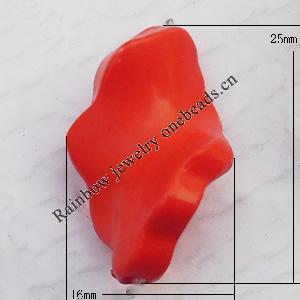  Solid Acrylic Beads, Leaf 16x25mm Hole:2mm, Sold by Bag