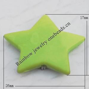  Solid Acrylic Beads, Star 26x17mm Hole:1.5mm, Sold by Bag