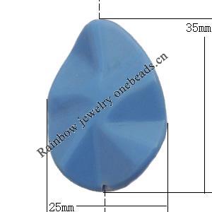  Solid Acrylic Beads, Twist Teardrop 25x35mm Hole:2mm, Sold by Bag