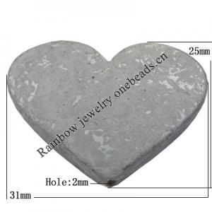 Imitate Gemstone Acrylic Beads, Heart 25x31mm Hole:2mm, Sold by Bag