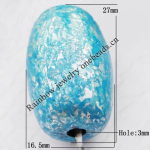 Imitate Gemstone Acrylic Beads, Drum 27x16.5mm Hole:3mm, Sold by Bag