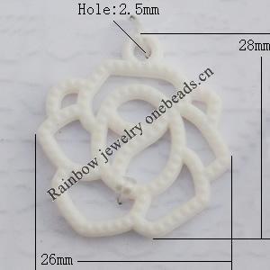  Solid Acrylic Beads, Flower 26x28mm Hole:2.5mm, Sold by Bag